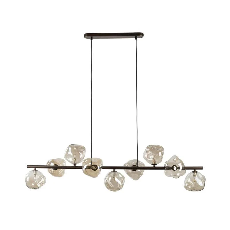 B-Ware TK-Lighting Hängeleuchte Lava 9-flammig LED Pendelleuchte dimmbar braun 116x33cm