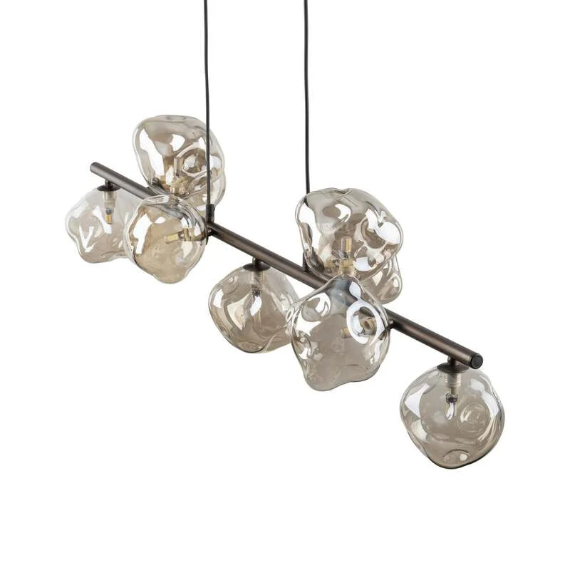 B-Ware TK-Lighting Hängeleuchte Lava 9-flammig LED Pendelleuchte dimmbar braun 116x33cm