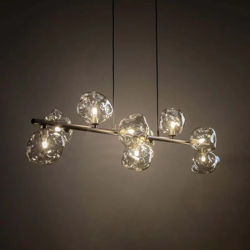 B-Ware TK-Lighting Hängeleuchte Lava 9-flammig LED Pendelleuchte dimmbar braun 116x33cm