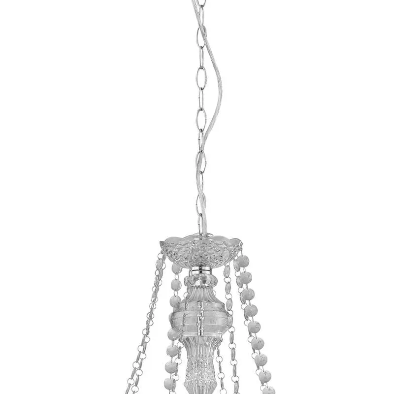 B-Ware Searchlight Kronleuchter Marie Therese Hängelampe LED 8-flammig chrom 77cm hoch