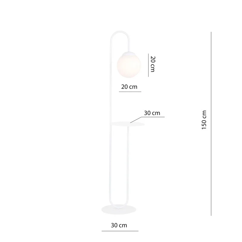 B-Ware Stehleuchte Bari weiß Metall Glas Stehlampe Lampe Leuchte Spot Licht Leselampe