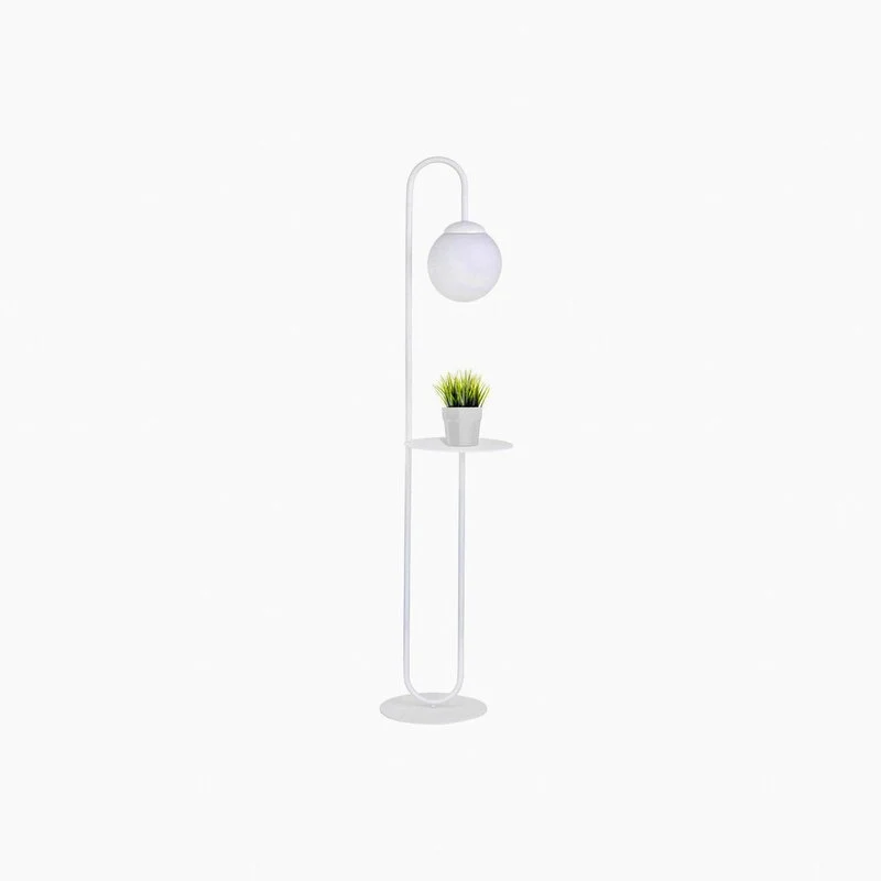 B-Ware Stehleuchte Bari weiß Metall Glas Stehlampe Lampe Leuchte Spot Licht Leselampe