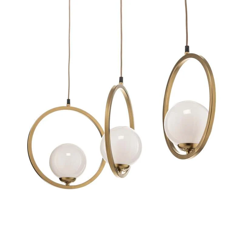B-Ware Euluna Hängeleuchte Vienna Hängeleuchte Lampe Opalglas messing SIEHE TEXT/FOTO