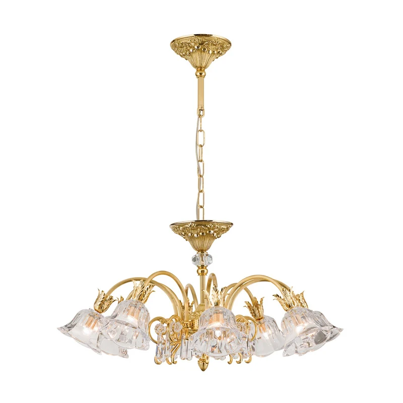B-Ware ORION Deckenleuchte Leuchte Kaisa 24 Karat vergoldet 8-flammig Gold Deckenlampe