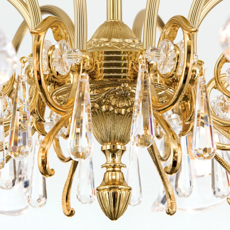 B-Ware ORION Deckenleuchte Leuchte Kaisa 24 Karat vergoldet 8-flammig Gold Deckenlampe