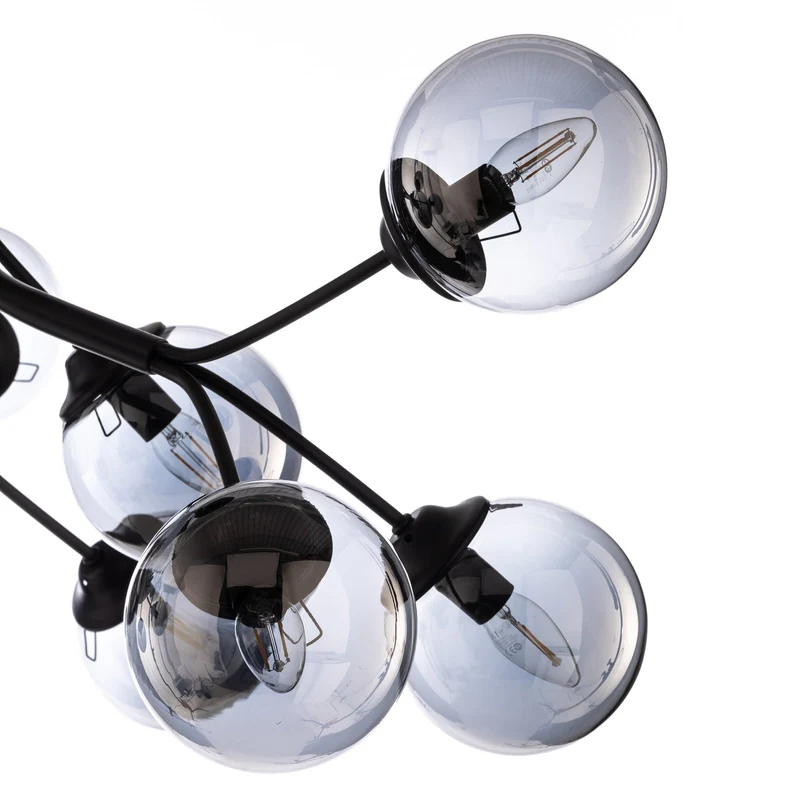 B-Ware Avonni Deckenleuchte AV-4286-12-BSY mit Rauchglaskugeln Deckenlampe Lampe Spot