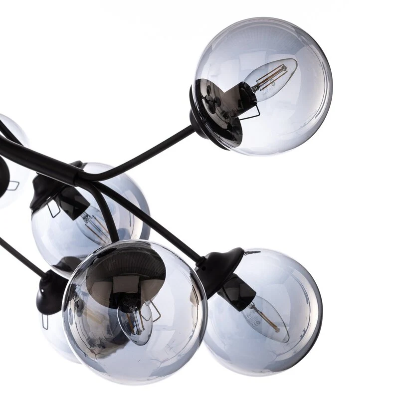 B-Ware Avonni Deckenleuchte AV-4286-12-BSY mit Rauchglaskugeln Deckenlampe Lampe Spot