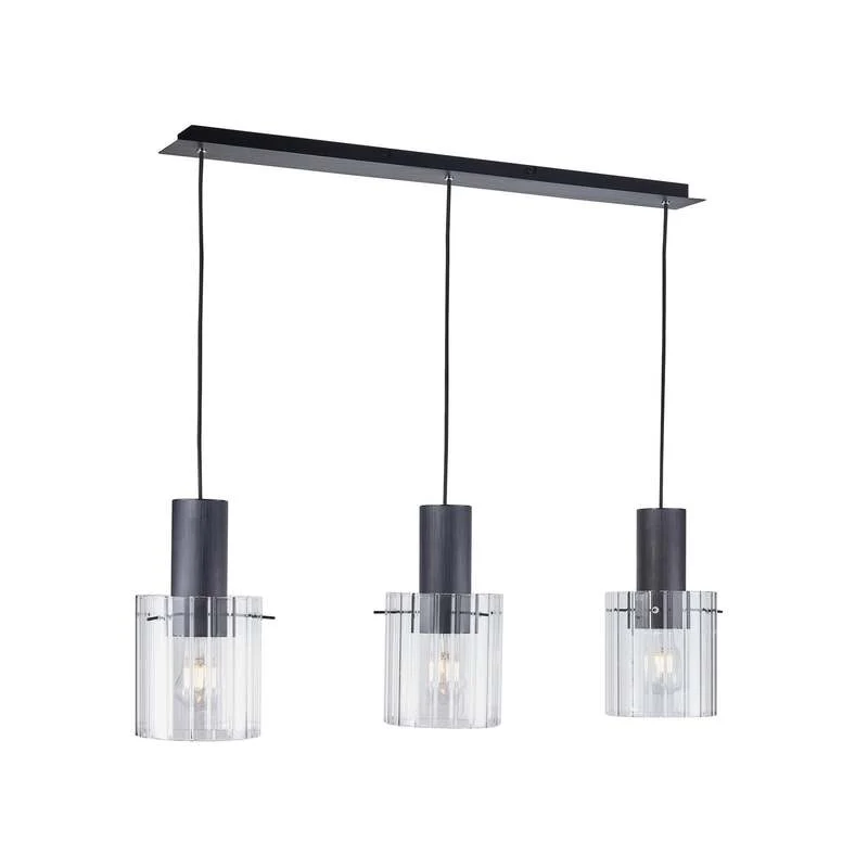 B-Ware Lucande Hängeleuchte Pendelleuchte Eirian Glas 3-flammig schwarz 90 cm Lampe