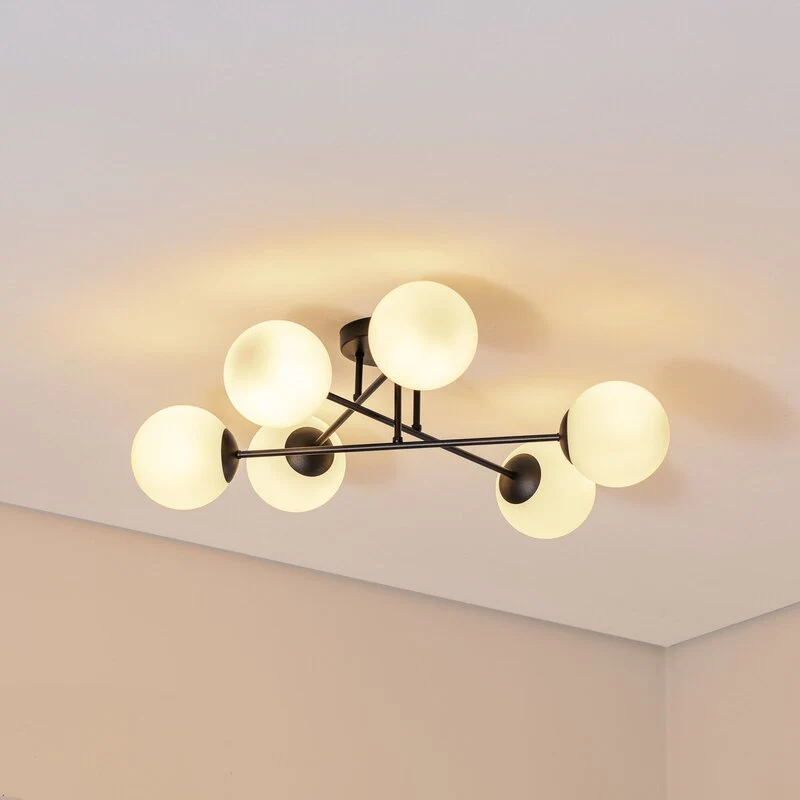 B-Ware Euluna Deckenleuchte Glassy schwarz/opal Deckenlampe Lampe Licht Leuchte Spot