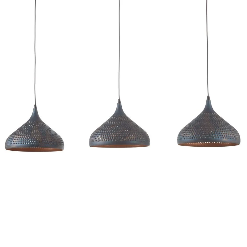 B-Ware Hängeleuchte Punchray, dreiflammig trichterförmig Lampe Leuchte Deckenlampe 969