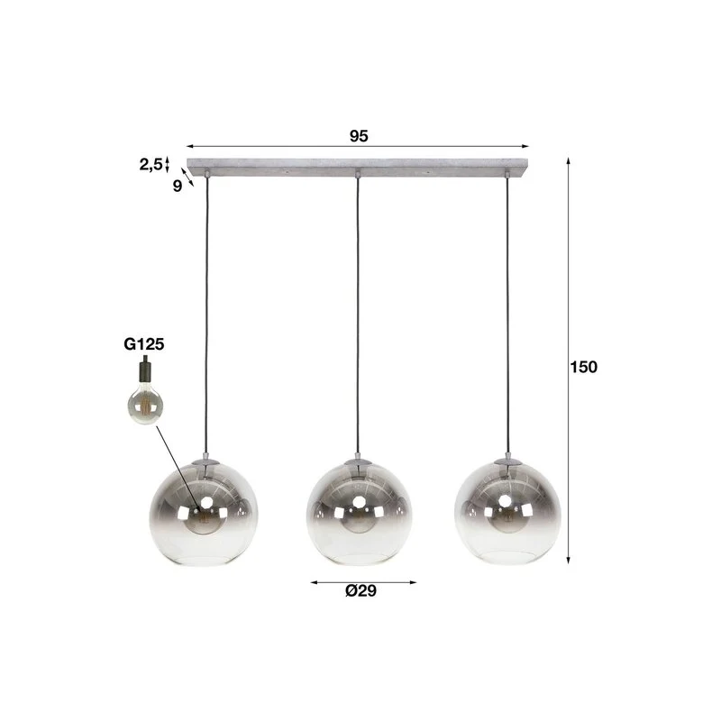 C-Ware Hängeleuchte Allessandra Pendelleuchte Deckenlampe Glasschirm SIEHE TEXT/FOTO9