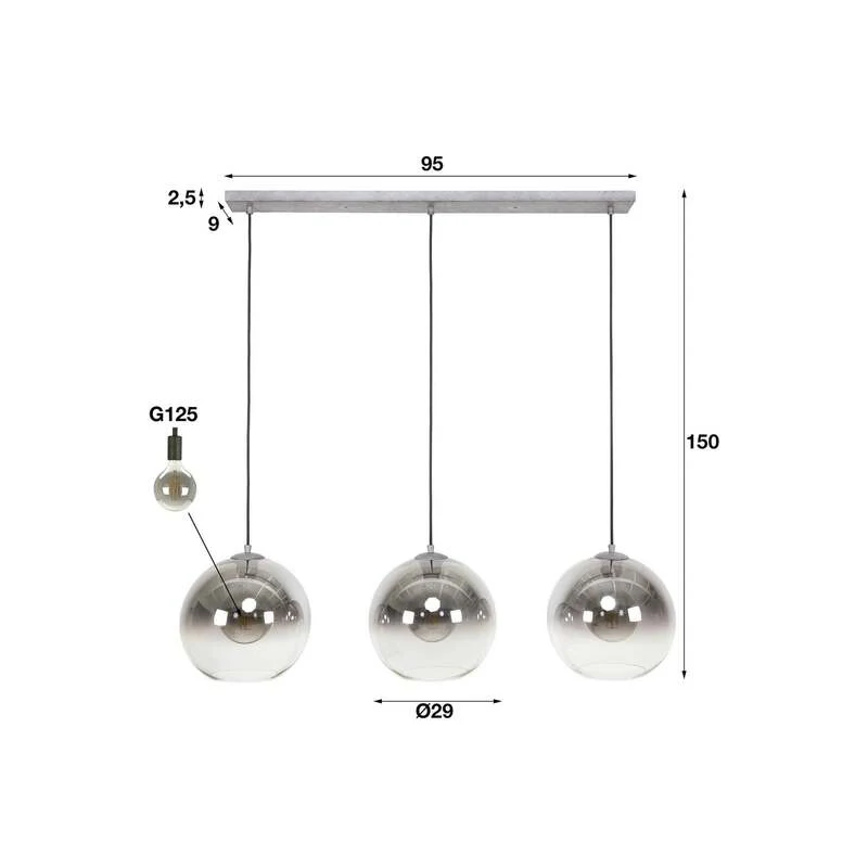 C-Ware Hängeleuchte Allessandra Pendelleuchte Deckenlampe Glasschirm SIEHE TEXT/FOTO9