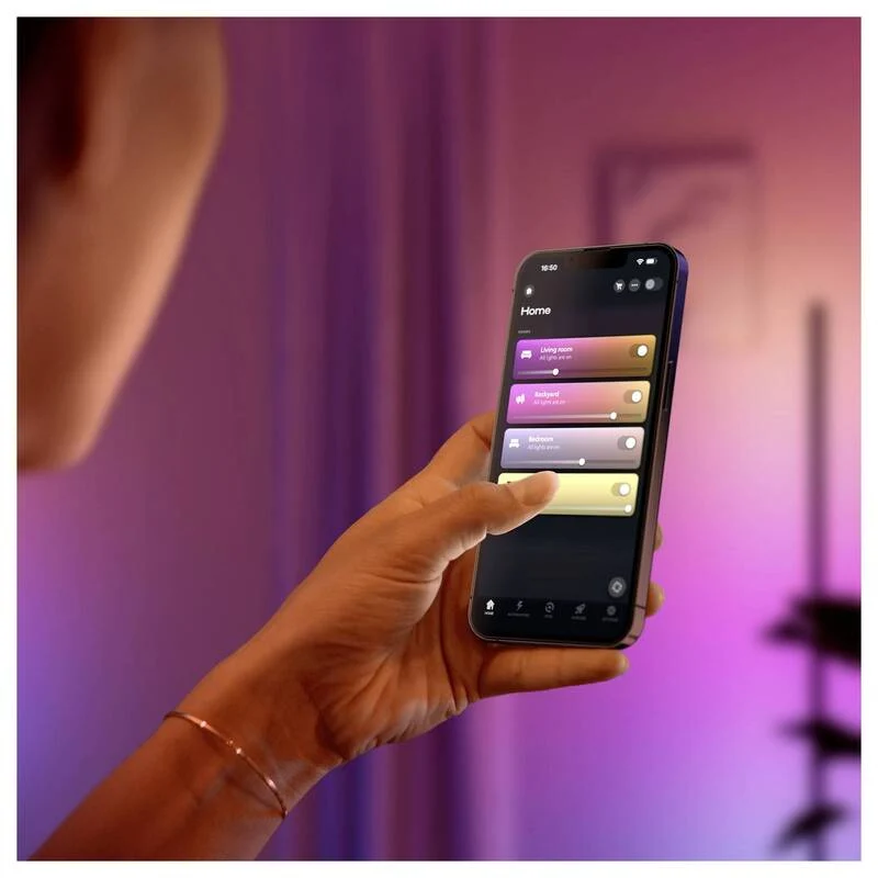 B-Ware Philips Hue Stehlampe RGBW LED Lampe dimmbar App steuerbar Schwarz 135cm Leuchte