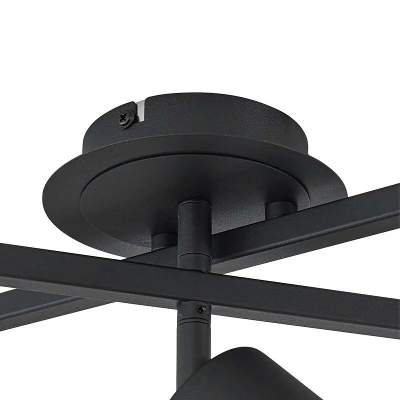 B-Ware Lindby Deckenleuchte Joffrey LED Lampe 5-flammig dimmbar schwarz 78x57,5cm