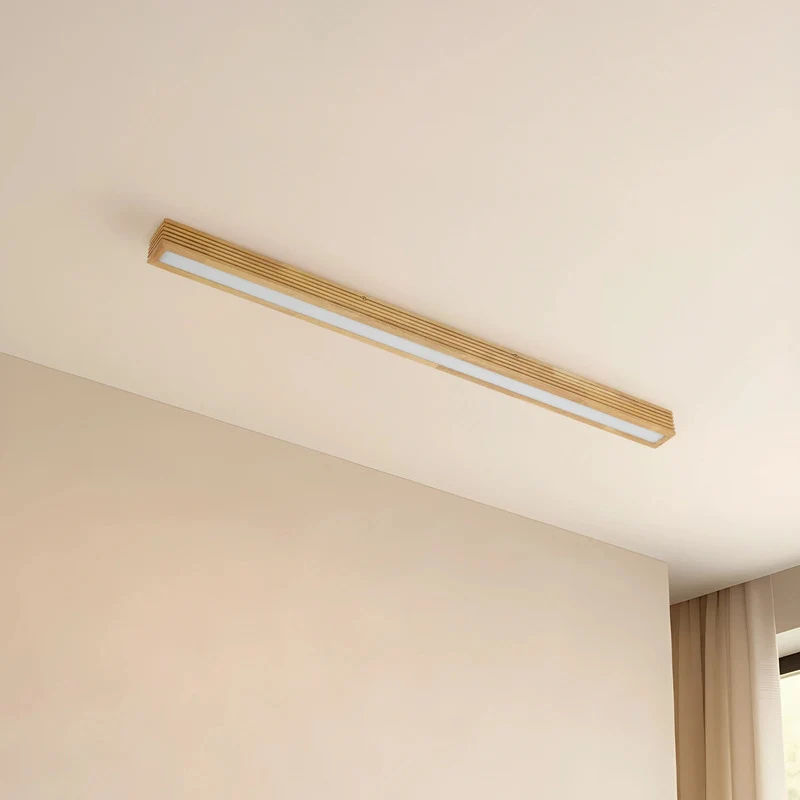 B-Ware Lucande Deckenleuchte Lampe LED Eiche hellbraun Emara dimmbar Wohnzimmer Holz