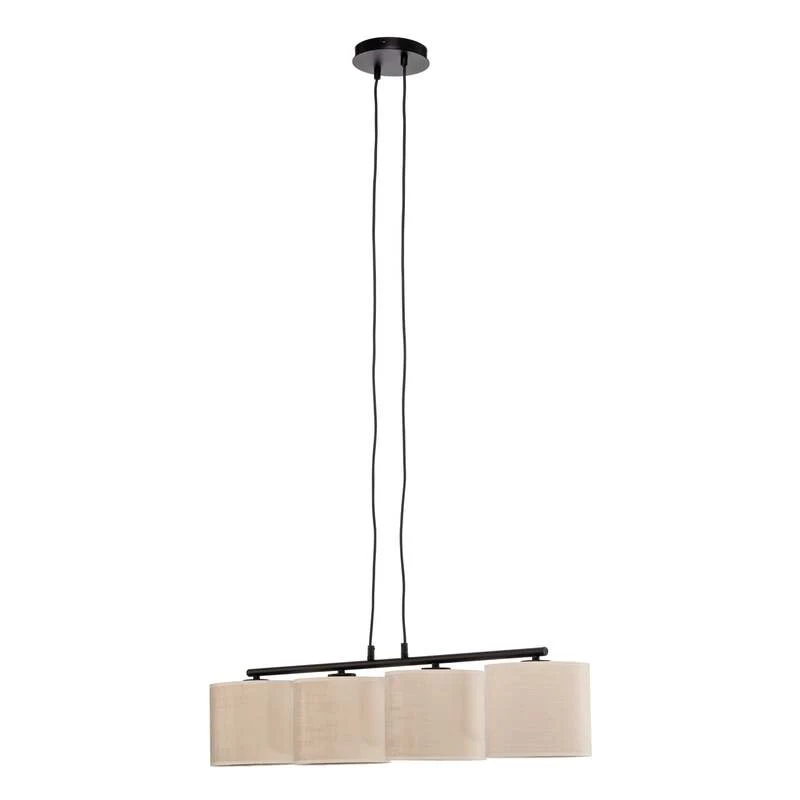 B-Ware EMIBIG LIGHTING Hängelampe Pendelleuchte Jari Stoffschirm 4fl lang weiß gold