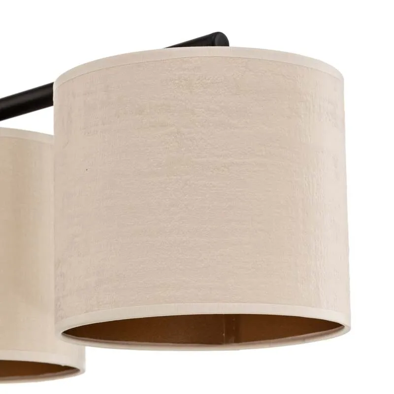 B-Ware EMIBIG LIGHTING Hängelampe Pendelleuchte Jari Stoffschirm 4fl lang weiß gold