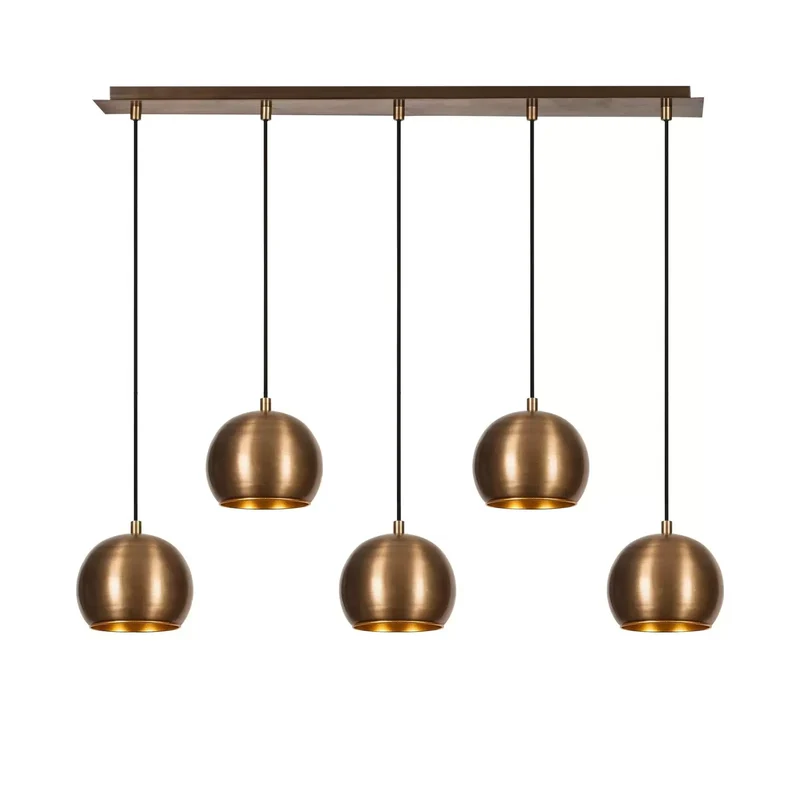 B-Ware Hängeleuchte Sivani MR-1000 gold antik Eisen 5-flammig Deckenlampe Lampe Leuchte
