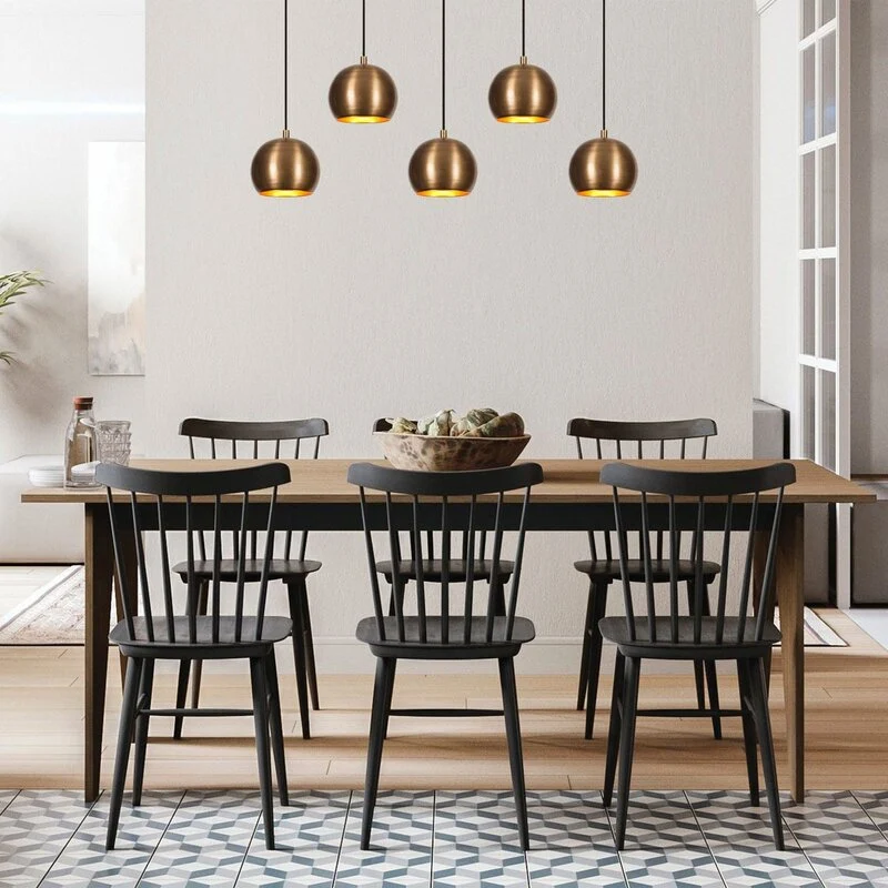 B-Ware Hängeleuchte Sivani MR-1000 gold antik Eisen 5-flammig Deckenlampe Lampe Leuchte