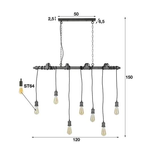B-Ware Hängeleuchte Plumblight Leuchte Lampe Deckenlampe Deckenlampe siebenflammig495