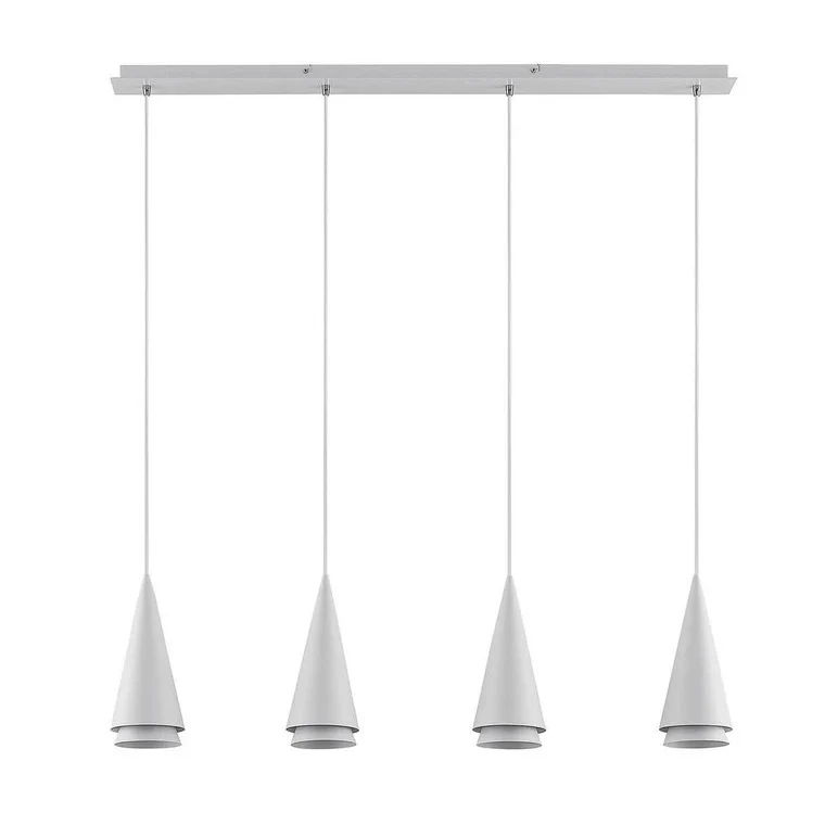 B-Ware Lucande Naoh LED Hängeleuchte Deckenlampe Lampe Leuchte Aluminium E27 weiß