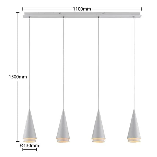 B-Ware Lucande Naoh LED Hängeleuchte Deckenlampe Lampe Leuchte Aluminium E27 weiß