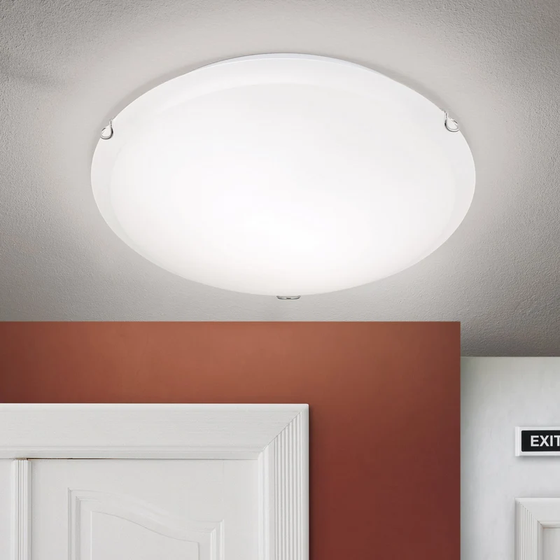 B-Ware Deckenleuchte Agada Opalglas Chrom 40 cm Deckenlampe Lampe Leuchte Spot Licht