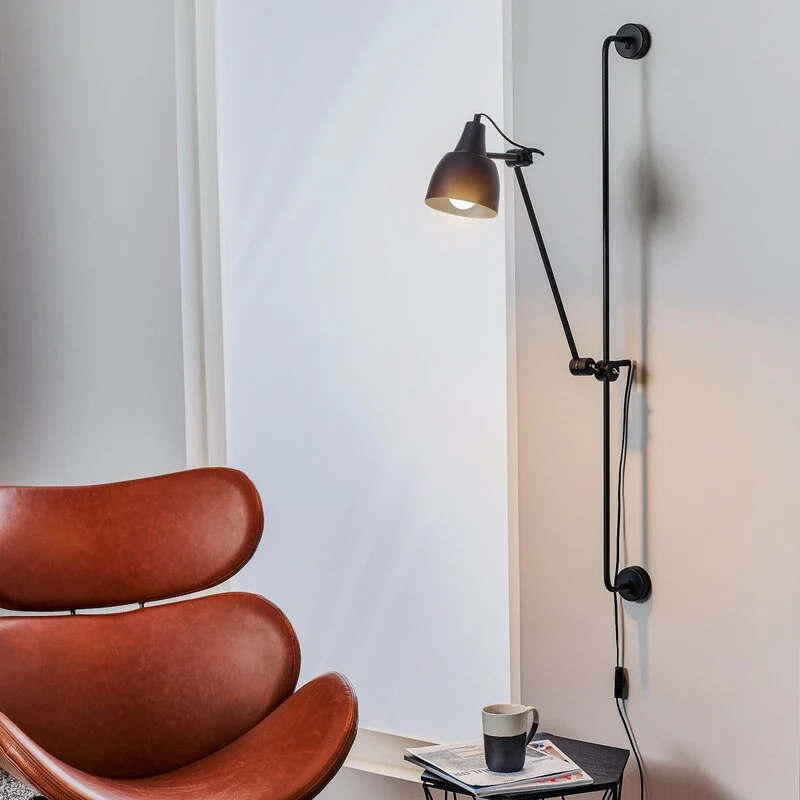B-Ware Euluna Wandleuchte mit Stecker Wandleuchte Wandlicht Leseleuchte Licht 1-flammig