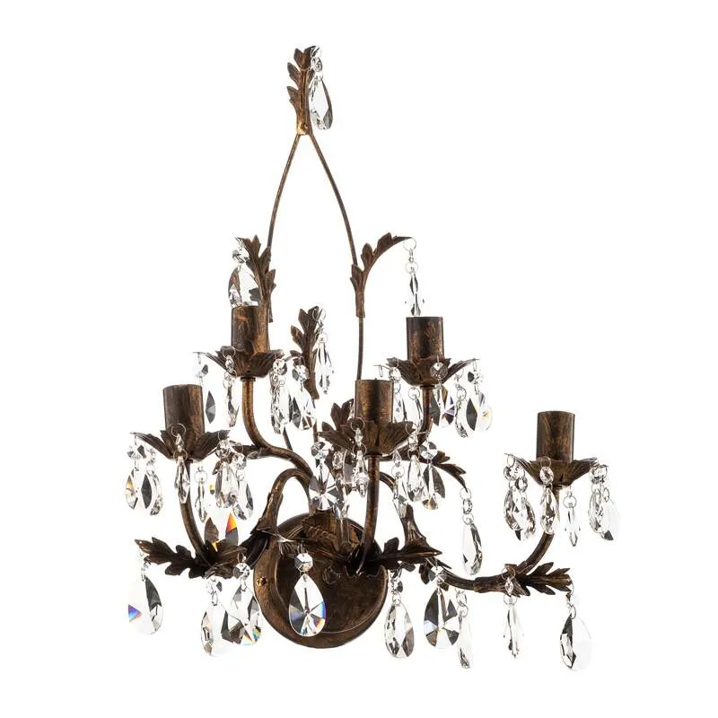 B-Ware ONLI Kristall-Wandleuchte Teresa bronze fünfflammig Wandlampe Lampe Leuchte Spot