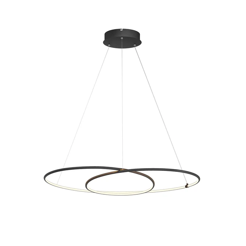 B-Ware Lindby Lucy LED-Hängeleuchte Hängeleuchte Deckenlampe Lampe 37W Ø 90cm schwarz