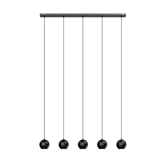 B-Ware Euluna Pendelleuchte Midnight Deckenlampe Hängeleuchte 5-flammig GU10 Schwarz
