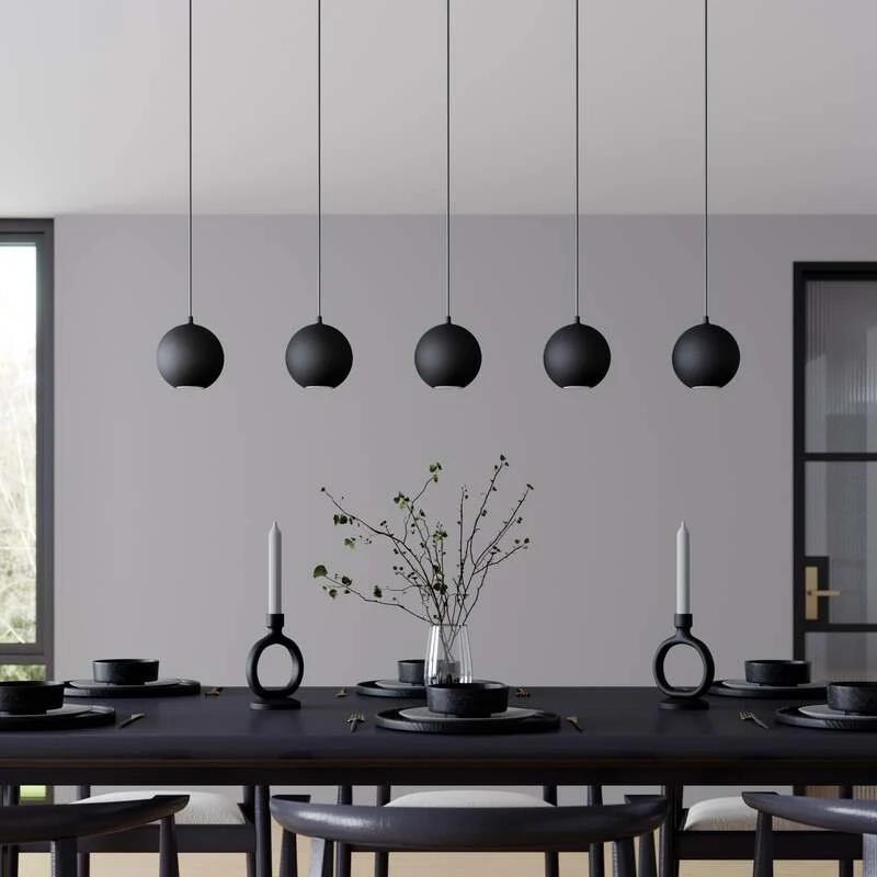 B-Ware Euluna Pendelleuchte Midnight Deckenlampe Hängeleuchte 5-flammig GU10 Schwarz