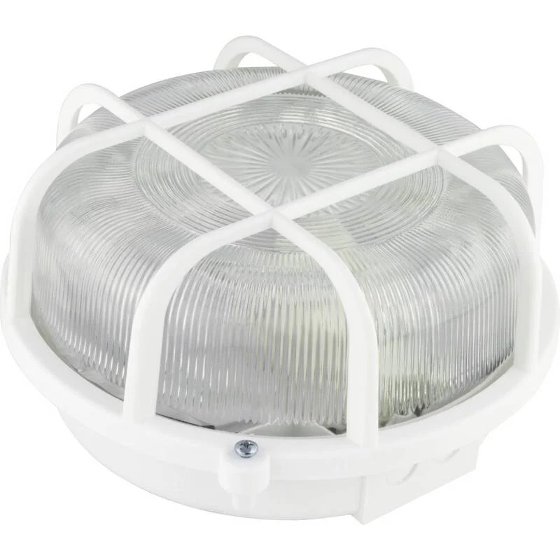 8x B-Ware REV Feuchtraumleuchte Rund 7W LED E27 warmweiß IP44 Badezimmerleuchte 200mm