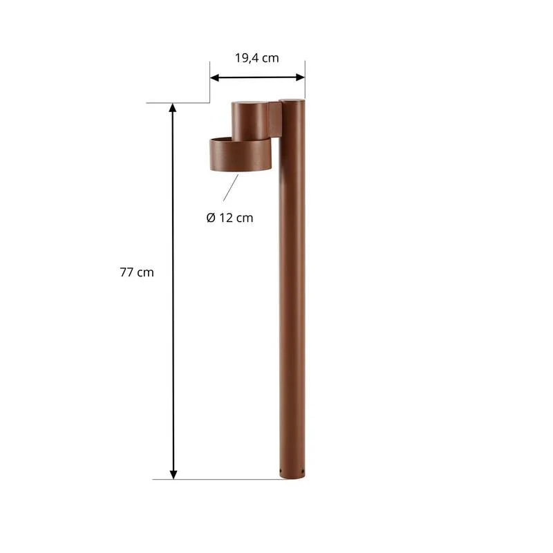 B-Ware Lucande Wegeleuchte Gartenleuchte Lampe Elune LED Pollerleuchte braun IP44 77cm
