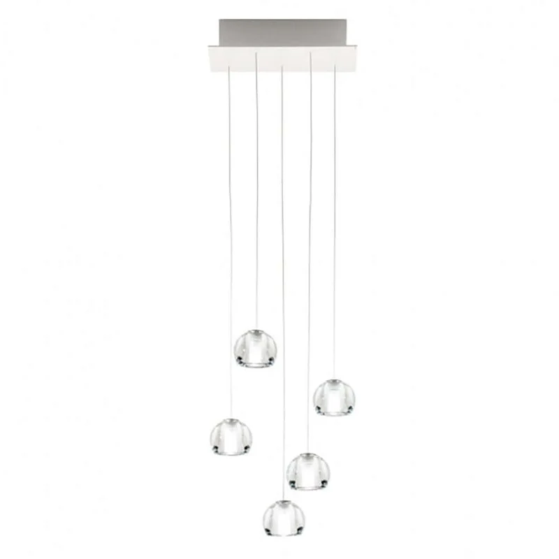 Fabbian Multispot LED-Hängeleuchte Beluga 5-flammig eckig