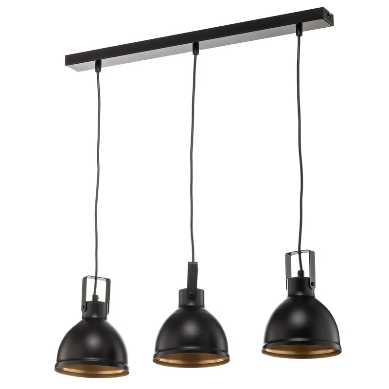 B-Ware Euluna Hängeleuchte Trial LED Pendelleuchte dimmbar schwarz gold 3-flammig 60cm