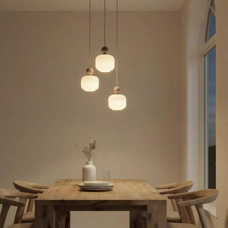 B-Ware TK Lighting Pendelleuchte Ballo 3-flammig LED Hängelampe dimmbar weiß Ø35cm