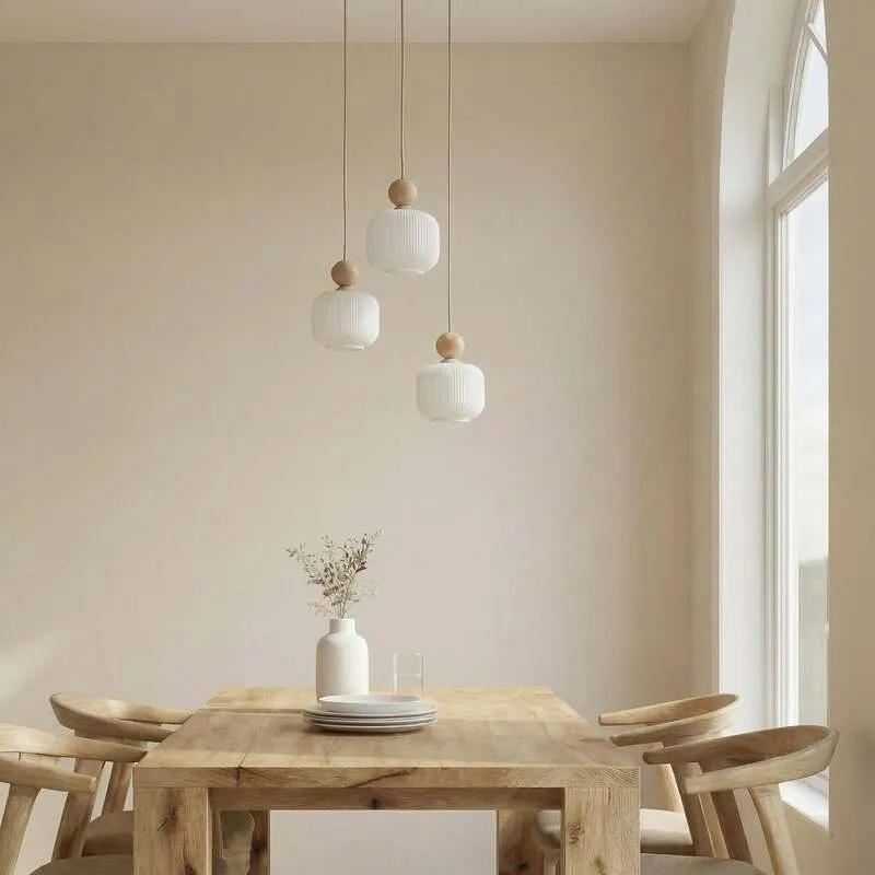 B-Ware TK Lighting Pendelleuchte Ballo 3-flammig LED Hängelampe dimmbar weiß Ø35cm