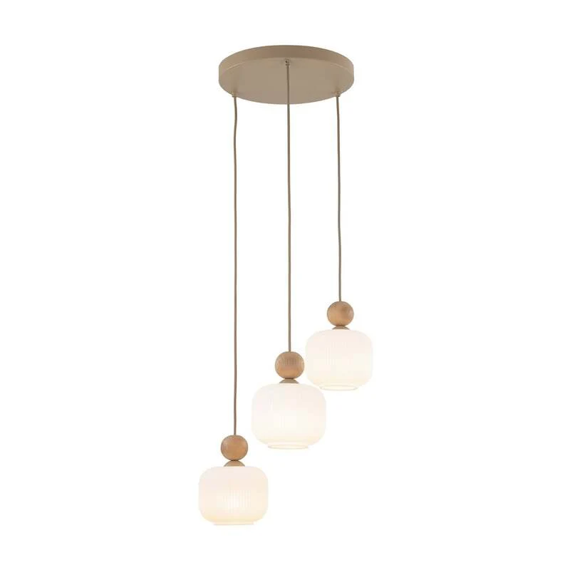 B-Ware TK Lighting Pendelleuchte Ballo 3-flammig LED Hängelampe dimmbar weiß Ø35cm