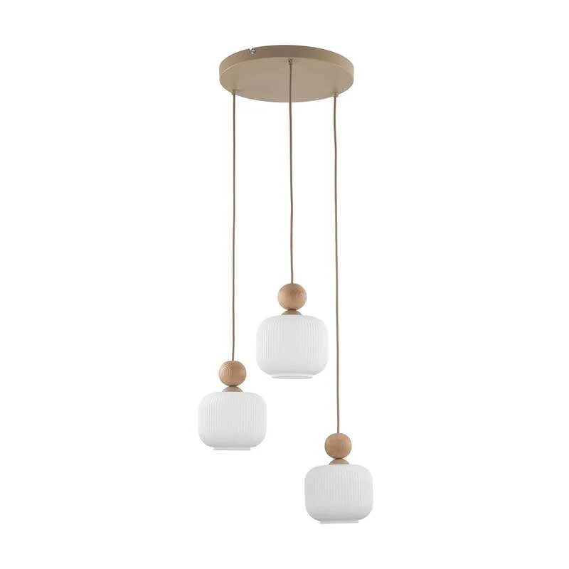 B-Ware TK Lighting Pendelleuchte Ballo 3-flammig LED Hängelampe dimmbar weiß Ø35cm