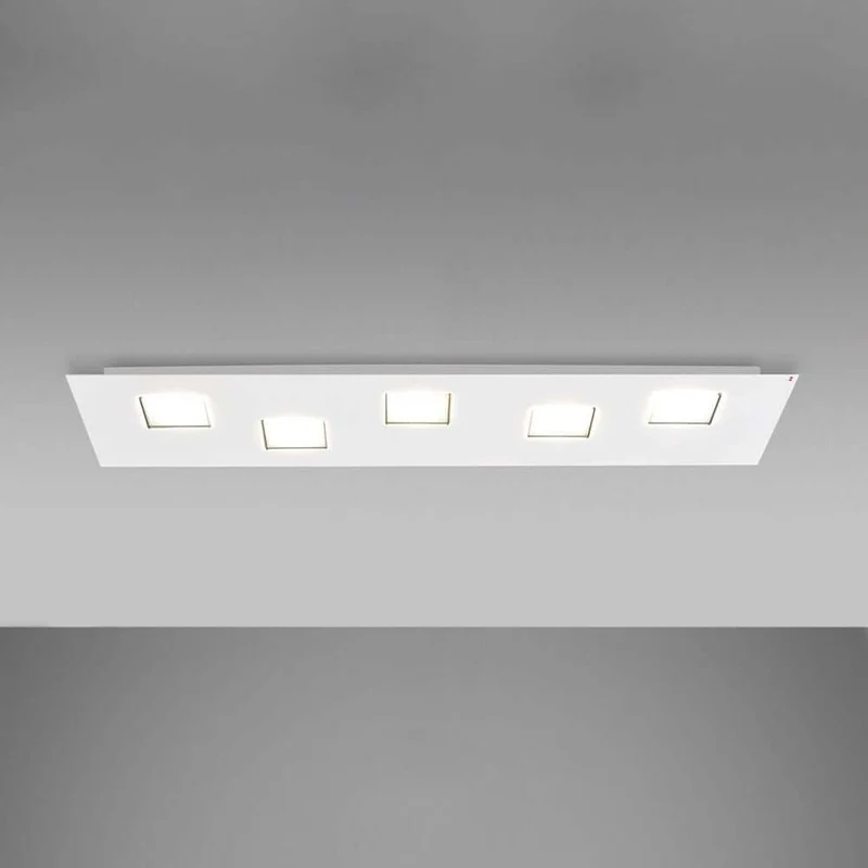 Fabbian Quarter LED-Deckenleuchte rechteckig 5-flammig