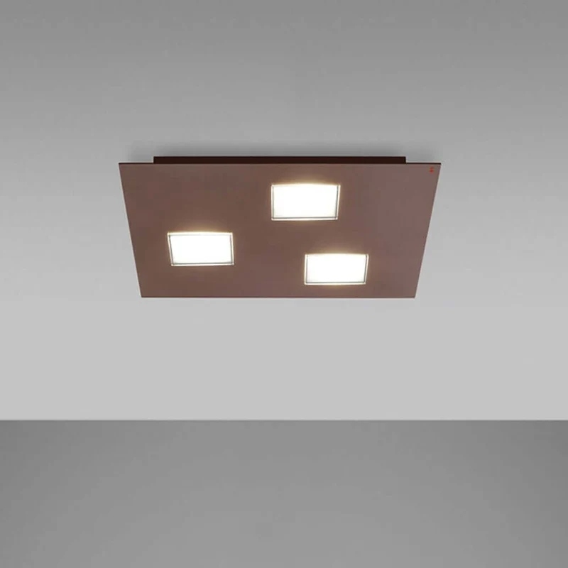 Fabbian Quarter LED-Deckenleuchte quadratisch 3-flammig