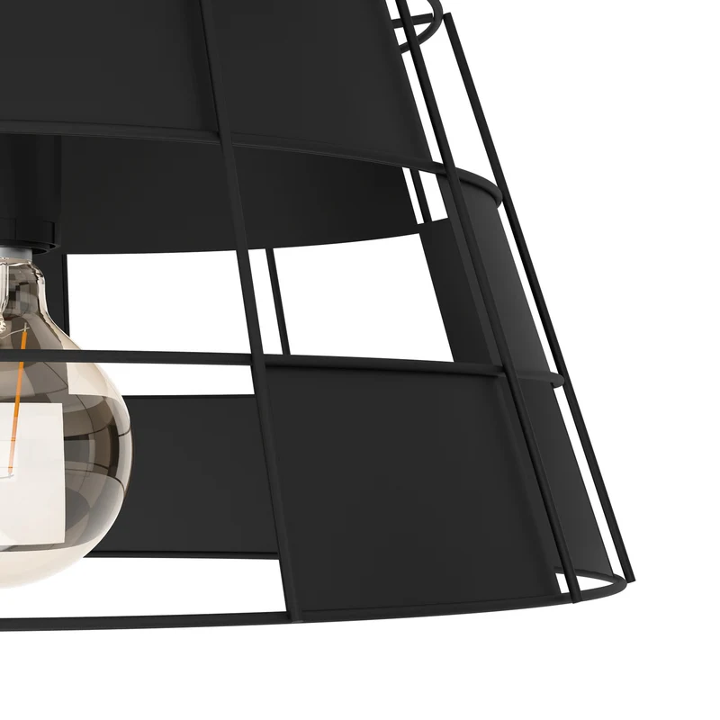 B-Ware EGLO Deckenleuchte Designerleuchte Pontefract dimmbar schwarz Ø42cm Stahl