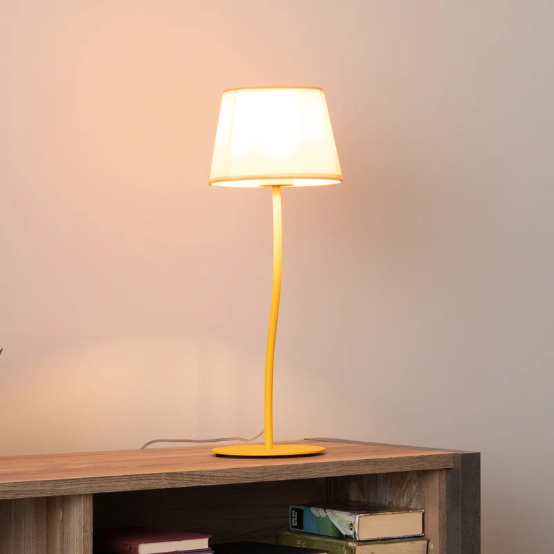 B-Ware TK Lighting Tischlampe Nicola LED Leuchte Tischleuchte gelb 37cm Höhe 20cm Licht