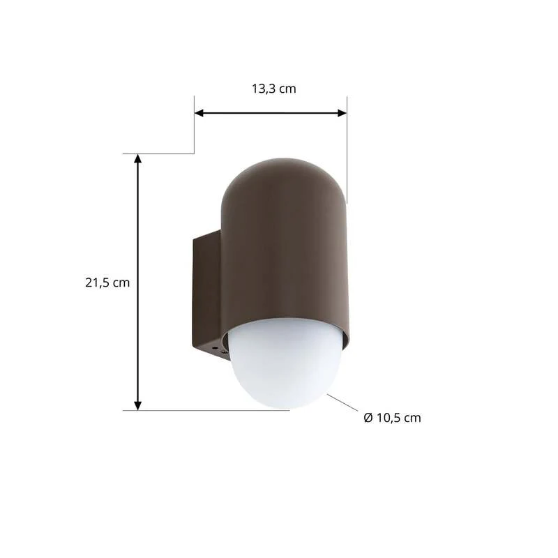 B-Ware Lindby Außenwandleuchte Pilva LED Gartenlampe Wandleuchte dimmbar braun IP44