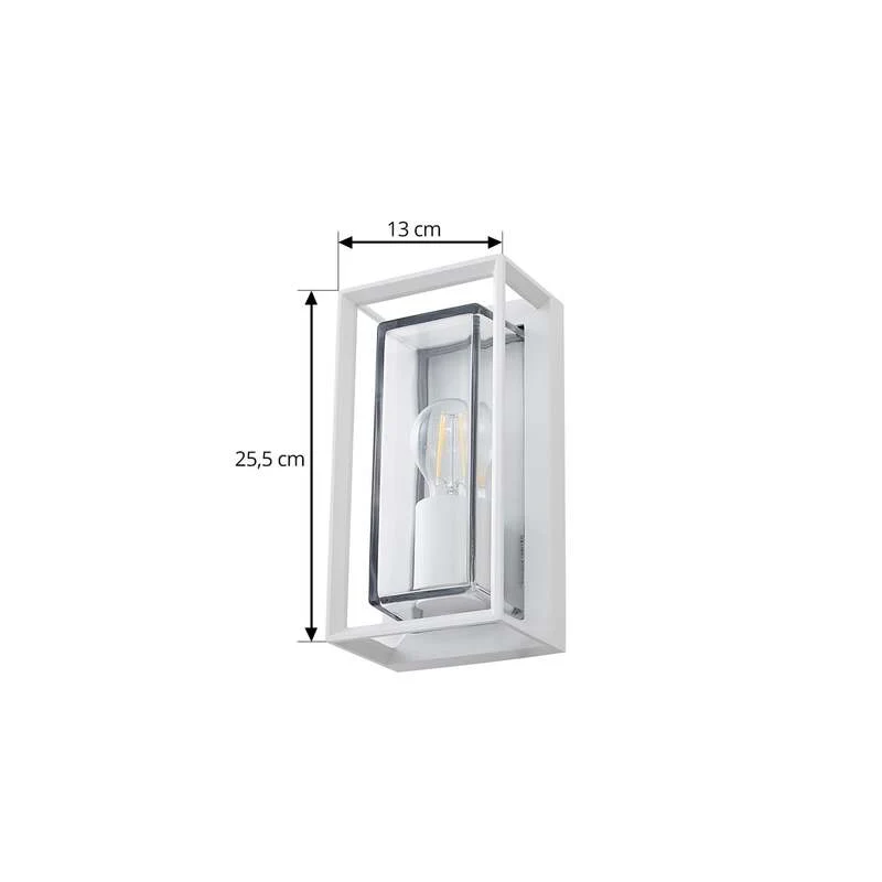 B-Ware Arcchio Außenwandleuchte Ismera weiß IP65 Glas E27 dimmbar 25,5 cm