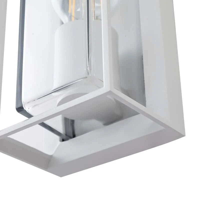 B-Ware Arcchio Außenwandleuchte Ismera weiß IP65 Glas E27 dimmbar 25,5 cm