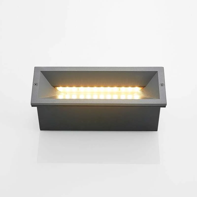 B-Ware Lucande LED-Wandeinbauleuchte Jaano anthrazit 11W IP65 für Außenbeleuchtung