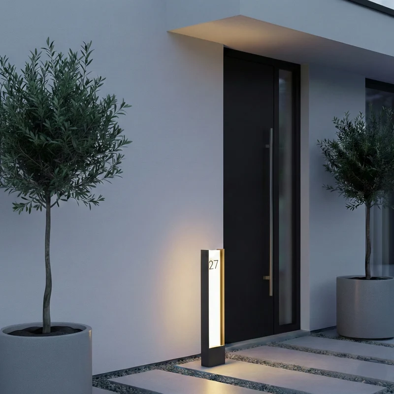 B-Ware Leuchte Außenlampe Wegelampe Lindby LED schwarz IP65 Hausnummer
