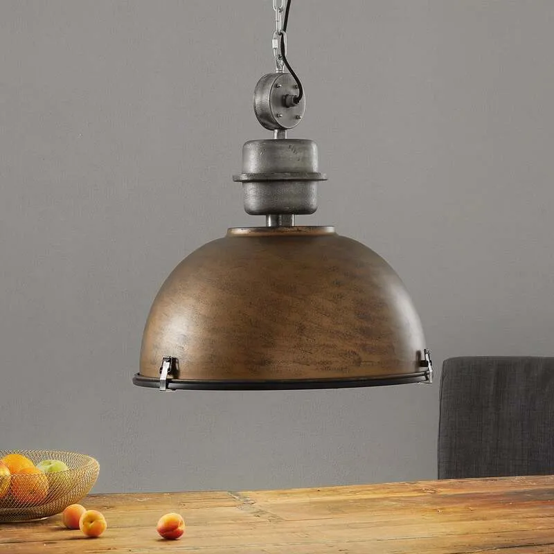 B-Ware Steinhauer Hängeleuchte Bikkel XXL LED Pendelleuchte Lampe dimmbar braun 52cm